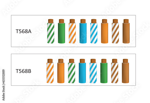 UTP cabling standards. vector illustration