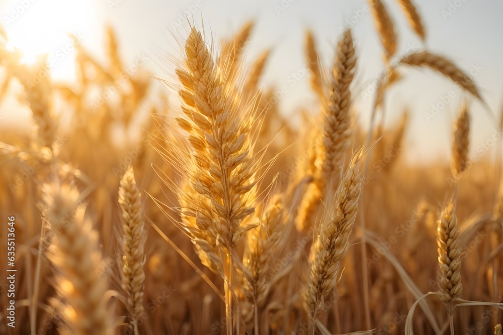 golden wheat field in summer, generated by AI golden wheat field in summer, generated by AI