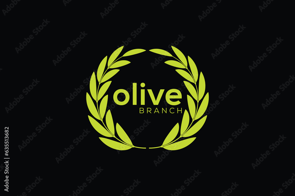 Minimal and Professional olive branch logo design vector template Minimal and Professional olive branch logo design vector template