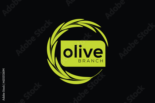 Minimal and Professional olive branch logo design vector template