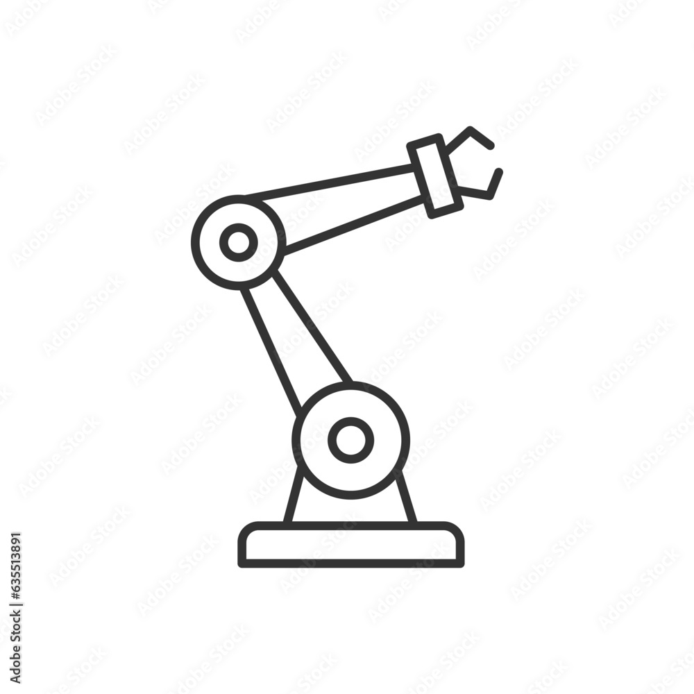 Robotic arm icon vector. Linear style sign for mobile concept and web design. Robotic arm symbol illustration. Flat vector simple element graphics - vector. Robotic arm icon vector. Linear style sign for mobile concept and web design. Robotic arm symbol illustration. Flat vector simple element graphics - vector.