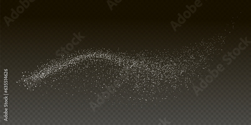 Powder sugar explosion or splash png, falling flour, salt powder falling gently. Top view 3d effectDesign element for kitchen, bakery, advertising, video. 