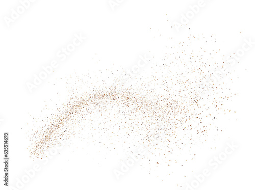 Spray chocolate powder png, powder. Explosion or splash.
Flying or falling coffee. cane sugar, gently falling dust particles. Top view 3d design element for kitchen, bakery, advertising, video.