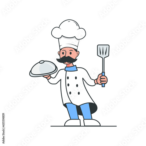Illustration of Chef, Happy International Labour Day, 4 September
