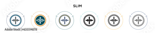 Slim icon in filled, thin line, outline and stroke style. Vector illustration of two colored and black slim vector icons designs can be used for mobile, ui, web