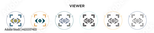 Viewer icon in filled, thin line, outline and stroke style. Vector illustration of two colored and black viewer vector icons designs can be used for mobile, ui, web