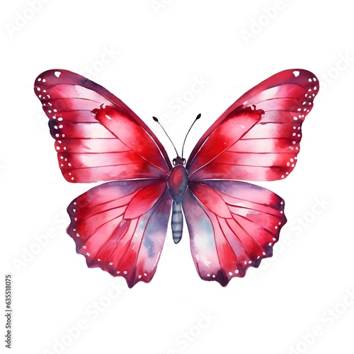 Red butterfly isolated on white background
