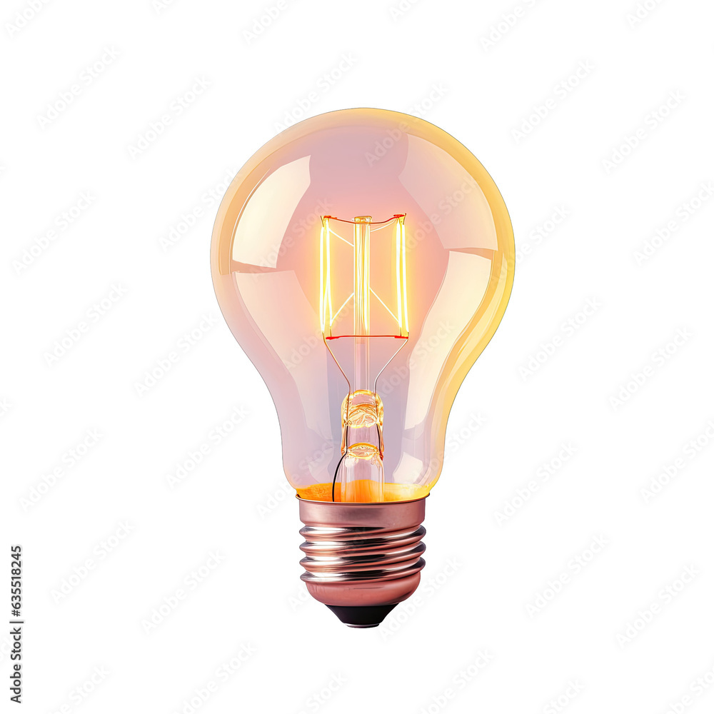 Obraz premium An isolated light bulb with ideal lighting on a transparent background
