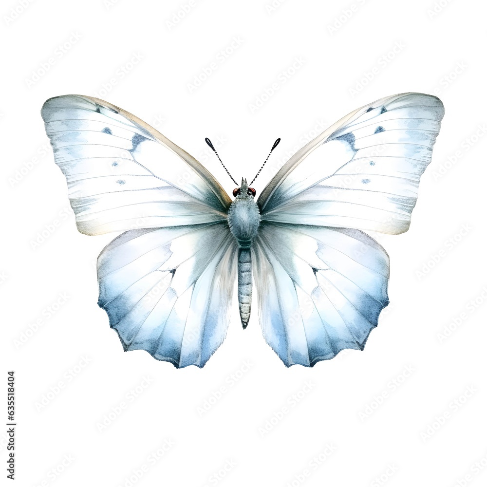 White butterfly isolated on white background White butterfly isolated on white background