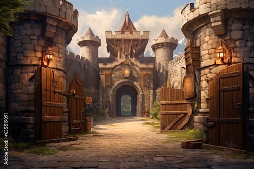 Entrance of a medieval fantasy castle