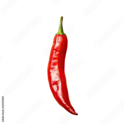 Red chili pepper on transparent background