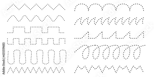 Tracing line for preschool or kindergarten. Practice writing skill