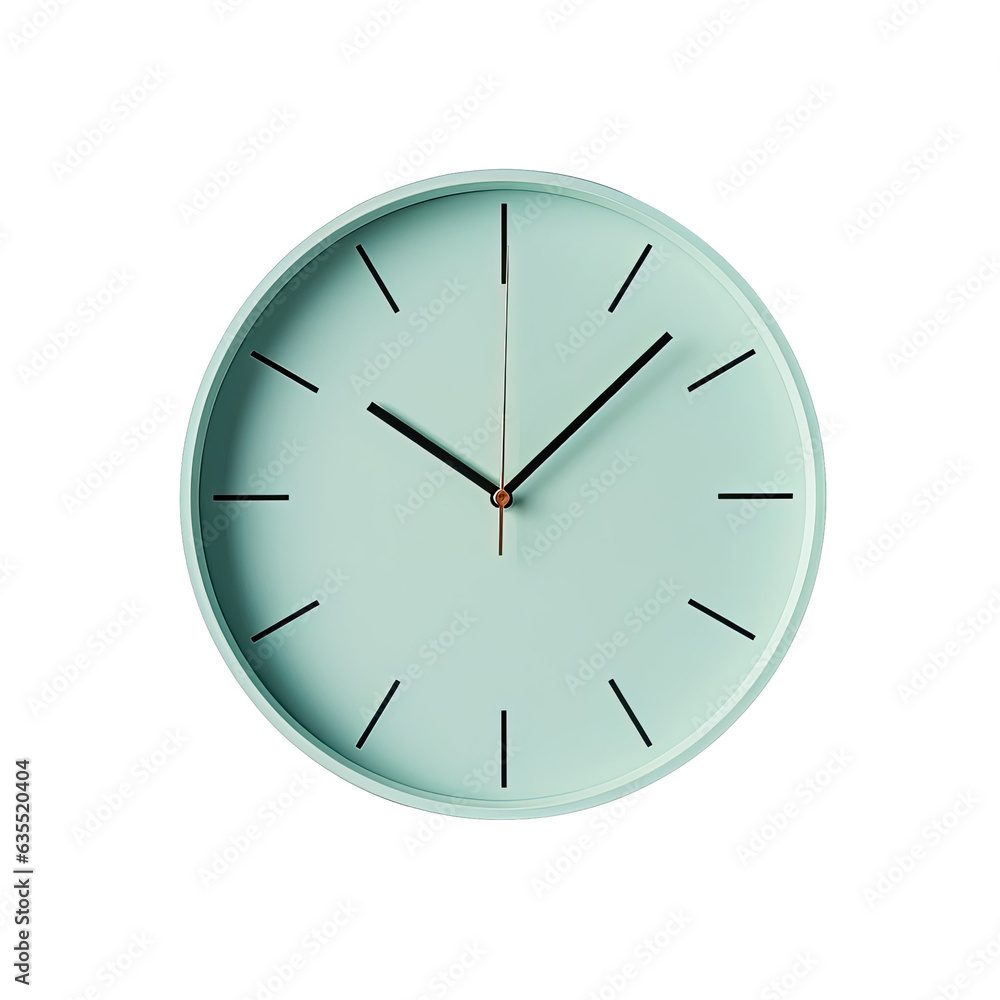 High resolution photo of a modern wall clock mockup on a transparent background suitable for branding and advertising purposes taken from a top view High resolution photo of a modern wall clock mockup on a transparent background suitable for branding and advertising purposes taken from a top view