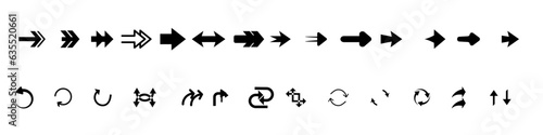 Arrow Line Icons Editable Stroke.Arrow Icon Set Flat Design on White Background. 