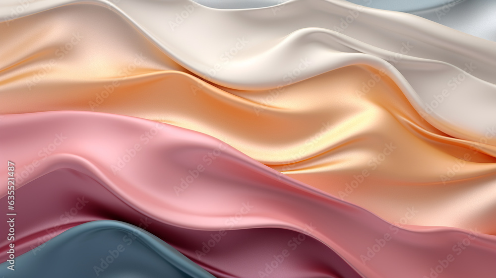 Fototapeta premium Silk fabric background. Pastel colors. Generative AI