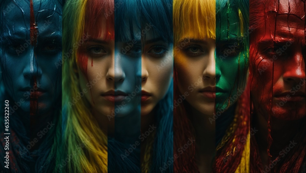 Obraz premium People with vibrant and diverse hair colors