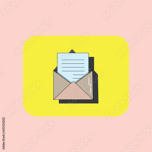 Letter in an unfolded, open envelope, a message