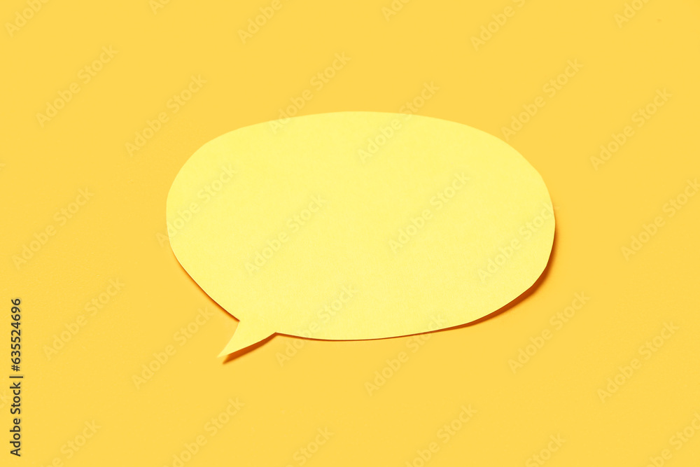 Blank speech bubble on orange background Blank speech bubble on orange background