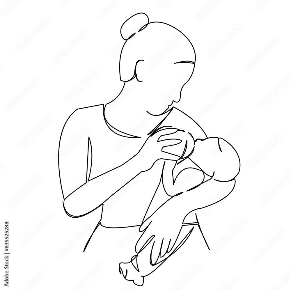 mother feeding a newborn baby from a bottle