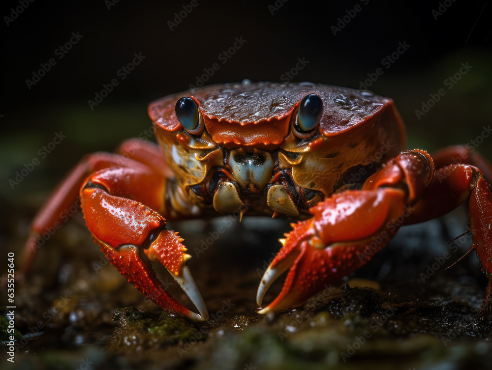 Crab portrait created with Generative AI technology Crab portrait created with Generative AI technology