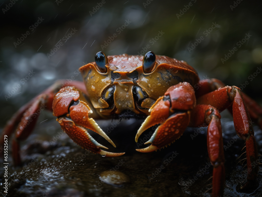 Crab portrait created with Generative AI technology Crab portrait created with Generative AI technology
