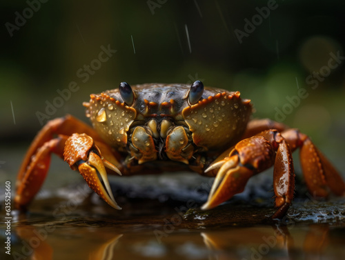 Crab portrait created with Generative AI technology