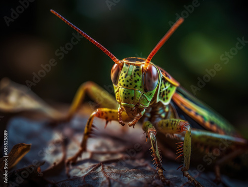 Grasshopper portrait created with Generative AI technology © Denis Darcraft