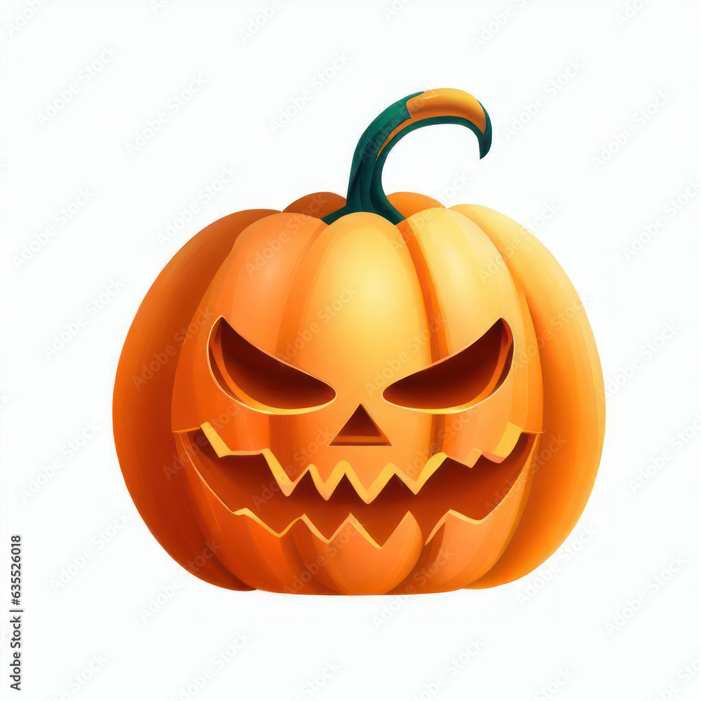 Fototapeta premium Pumpkin. Illustration for Halloween isolated on white background.generative AI