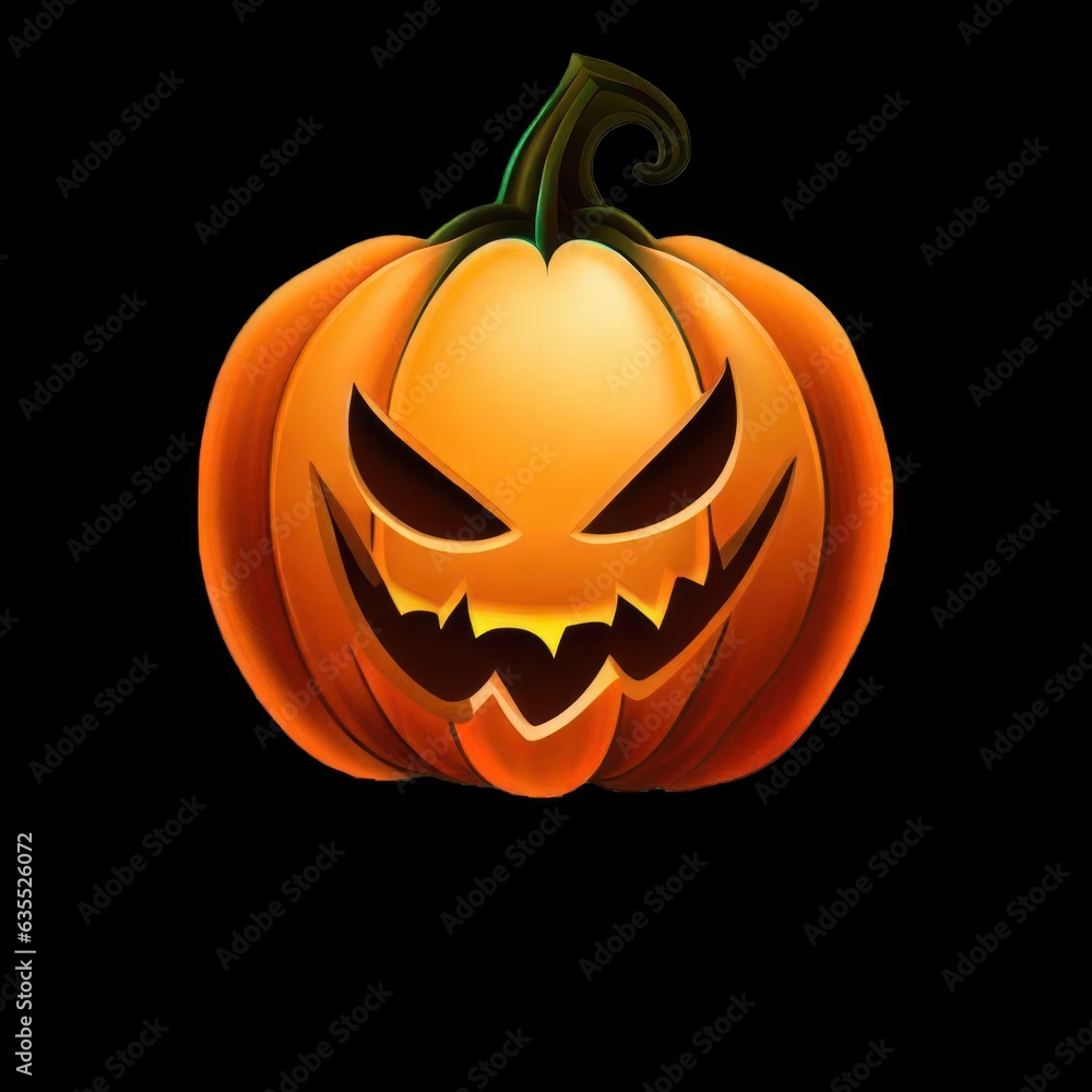 Pumpkin. Illustration for Halloween isolated on white background.generative AI