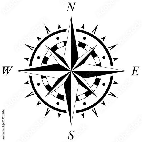 Kompass Rose Vektor mit vier Richtungen.
Symbol für Marine-, Seefahrt - oder Trekking-Navigation oder zur Verwendung in eine Landkarte.
Isolierter Hintergrund.