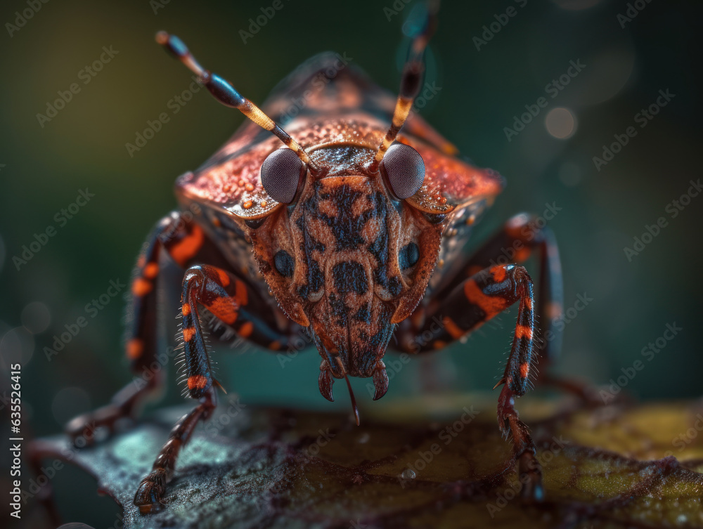 Stinkbug portrait created with Generative AI technology Stinkbug portrait created with Generative AI technology