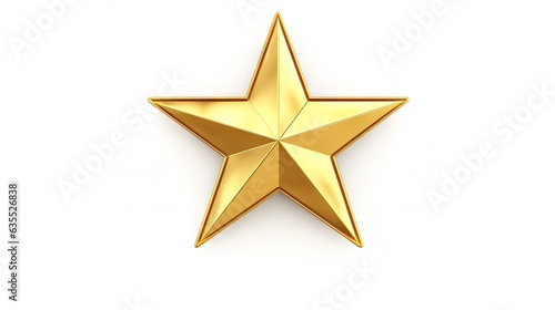 Macro of gold Christmas star isolated on white background created with Generative AI technology