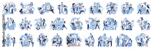 Team solving problems. Search for right solution, business problem solving Business matching with assistance and help Business negotiations Solutions to problems, use in web-projects and applications,