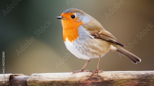 Robin red on abstract background created with Generative AI technology © pvl0707