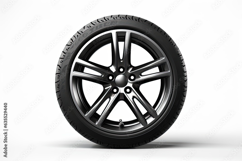 Car Wheel Tire Isolated On White