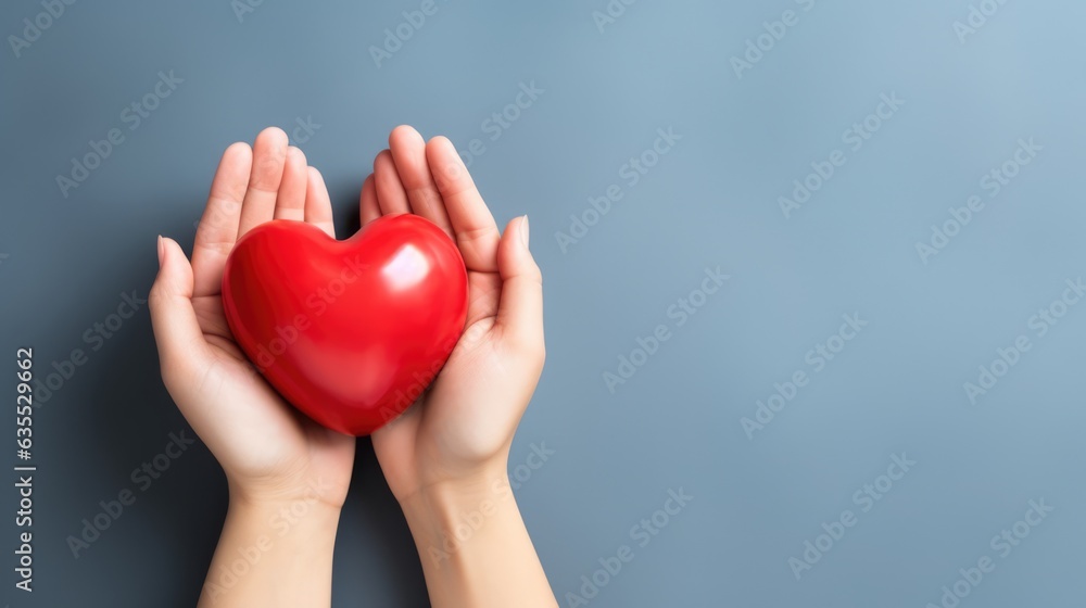 hand holding red heart, love passing hand holding red heart, love passing