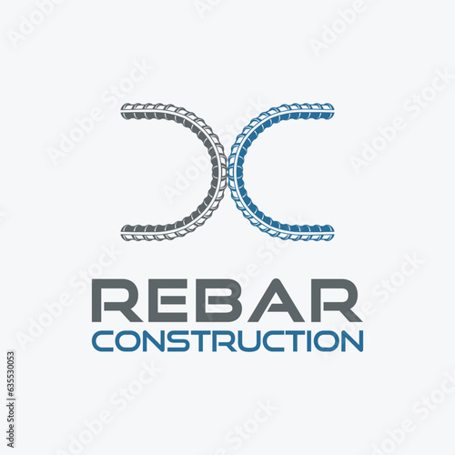 rebar concrete construction logo design