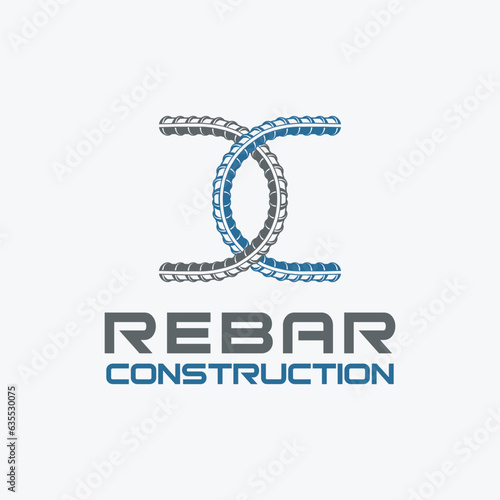 rebar concrete construction logo design