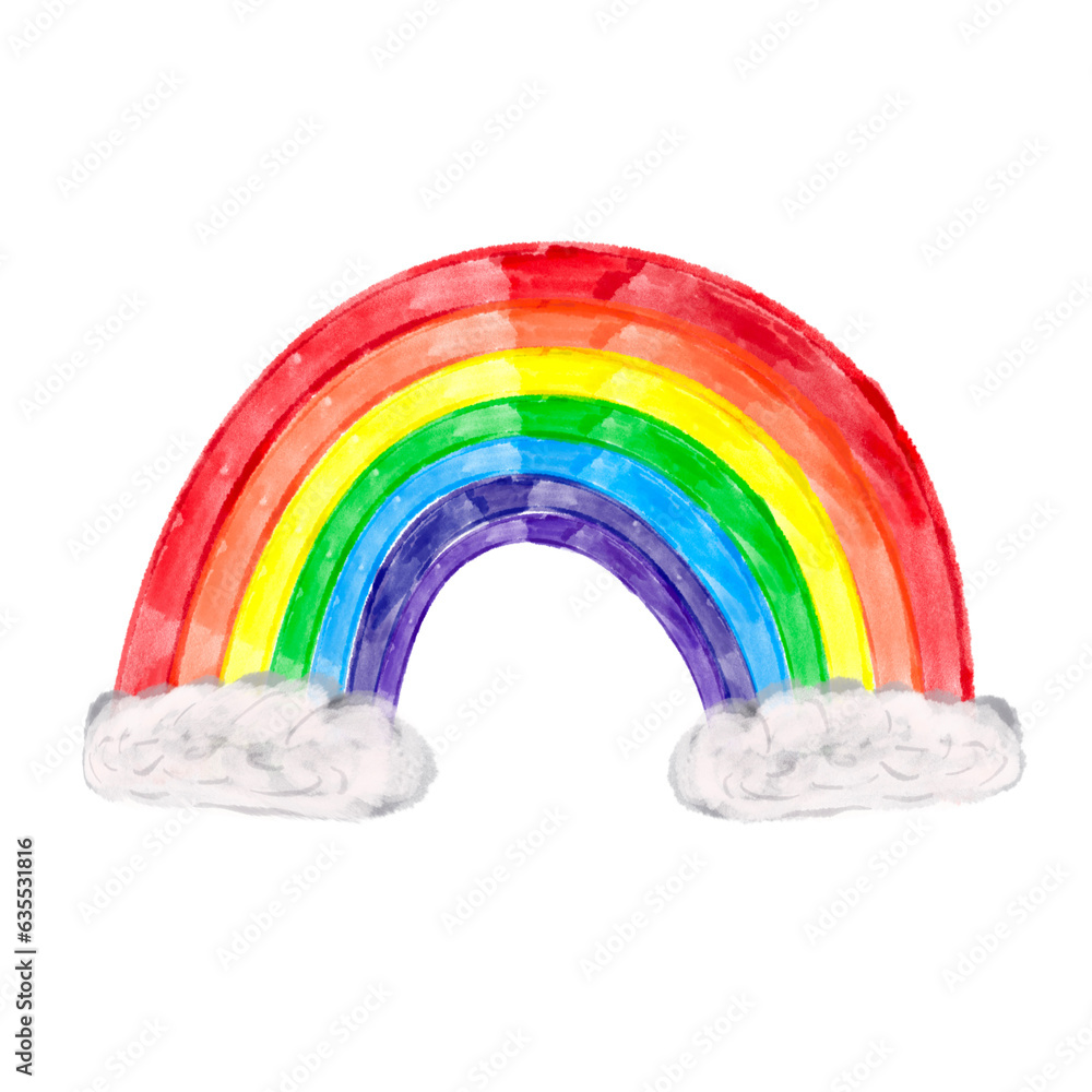 Fototapeta premium rainbow hand drawn isolated on transparent background