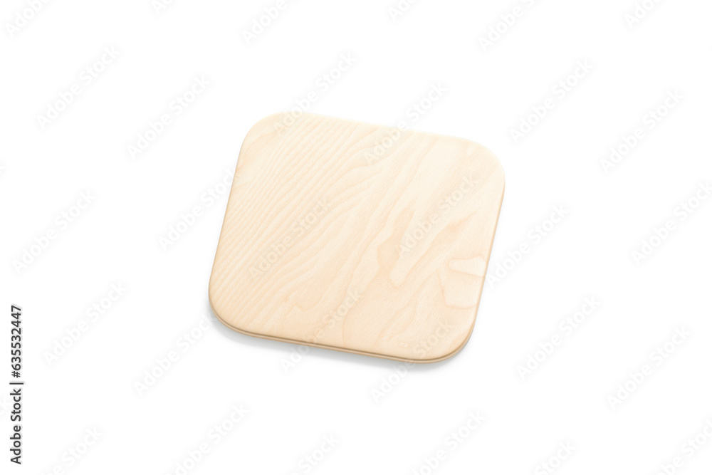 Blank rhomb wood plate mockup, side view Blank rhomb wood plate mockup, side view