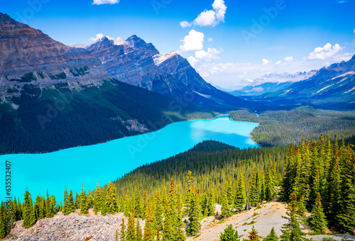 Fototapeta Naklejka Na Ścianę i Meble -  Peyto Lake, Banff National Park, Canadian Rockies, Alberta, Canada...Banff National Park, Alberta, Canada