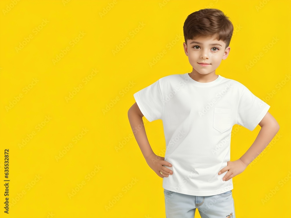 portrait of a young child white tshirt mock up for ads portrait of a young child white tshirt mock up for ads