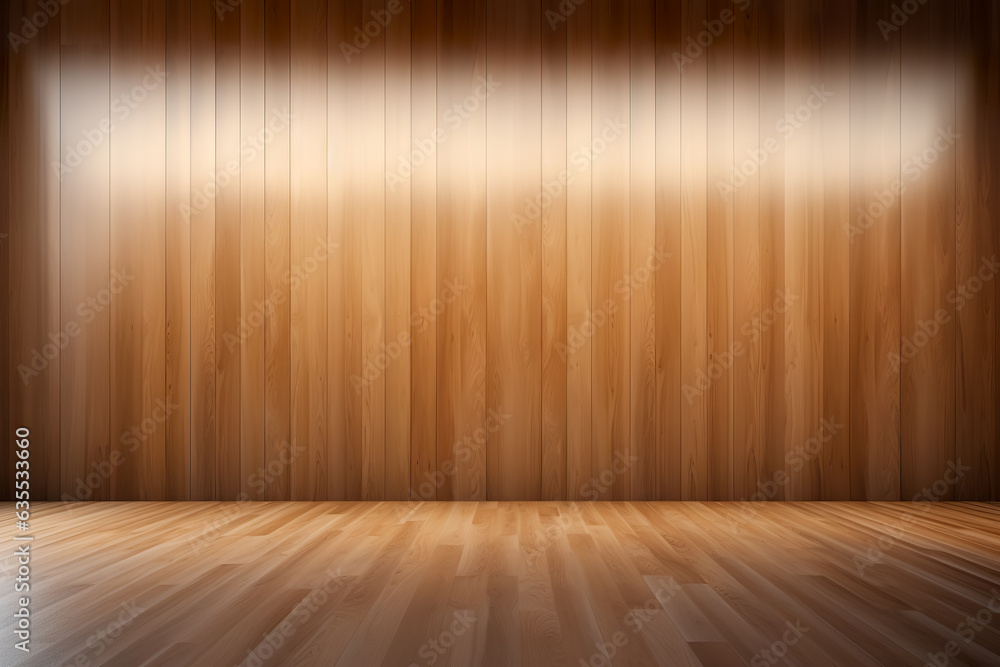 The interior design of minimal empty living room and wood wall texture The interior design of minimal empty living room and wood wall texture