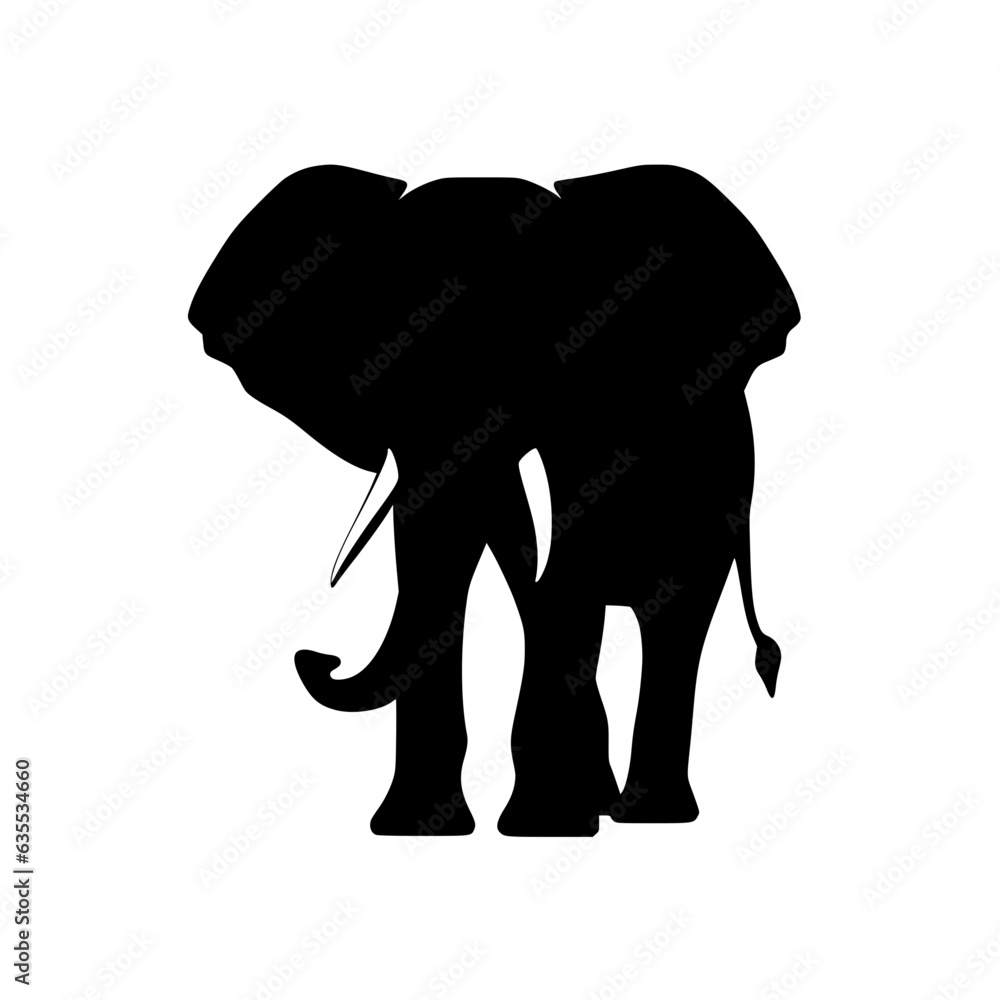 Obraz premium elephant, animal, vector, mammal, illustration, cartoon, wild, wildlife, silhouette, nature, animals, trunk, drawing, zoo, india, art, design, safari, svg