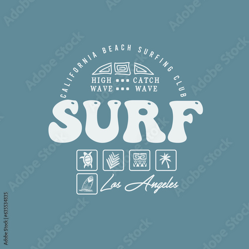 Photography Surf California typography summer beach t shirt print design