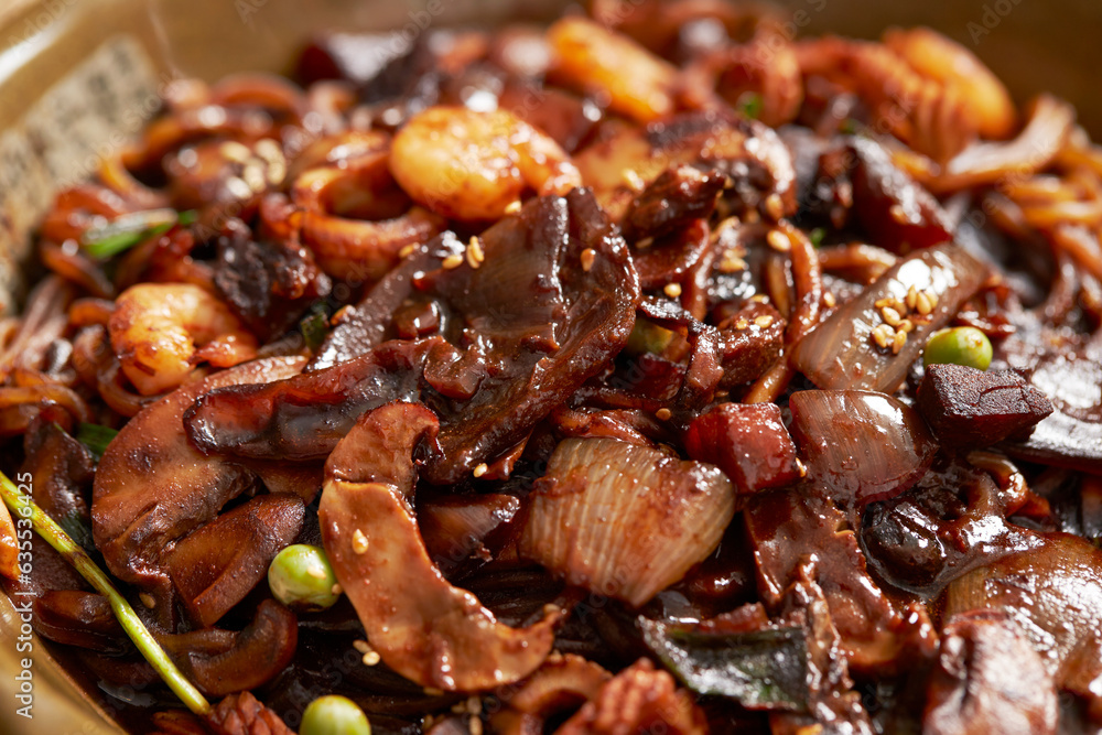 jajangmyeon, black bean sauce noodles jajangmyeon, black bean sauce noodles