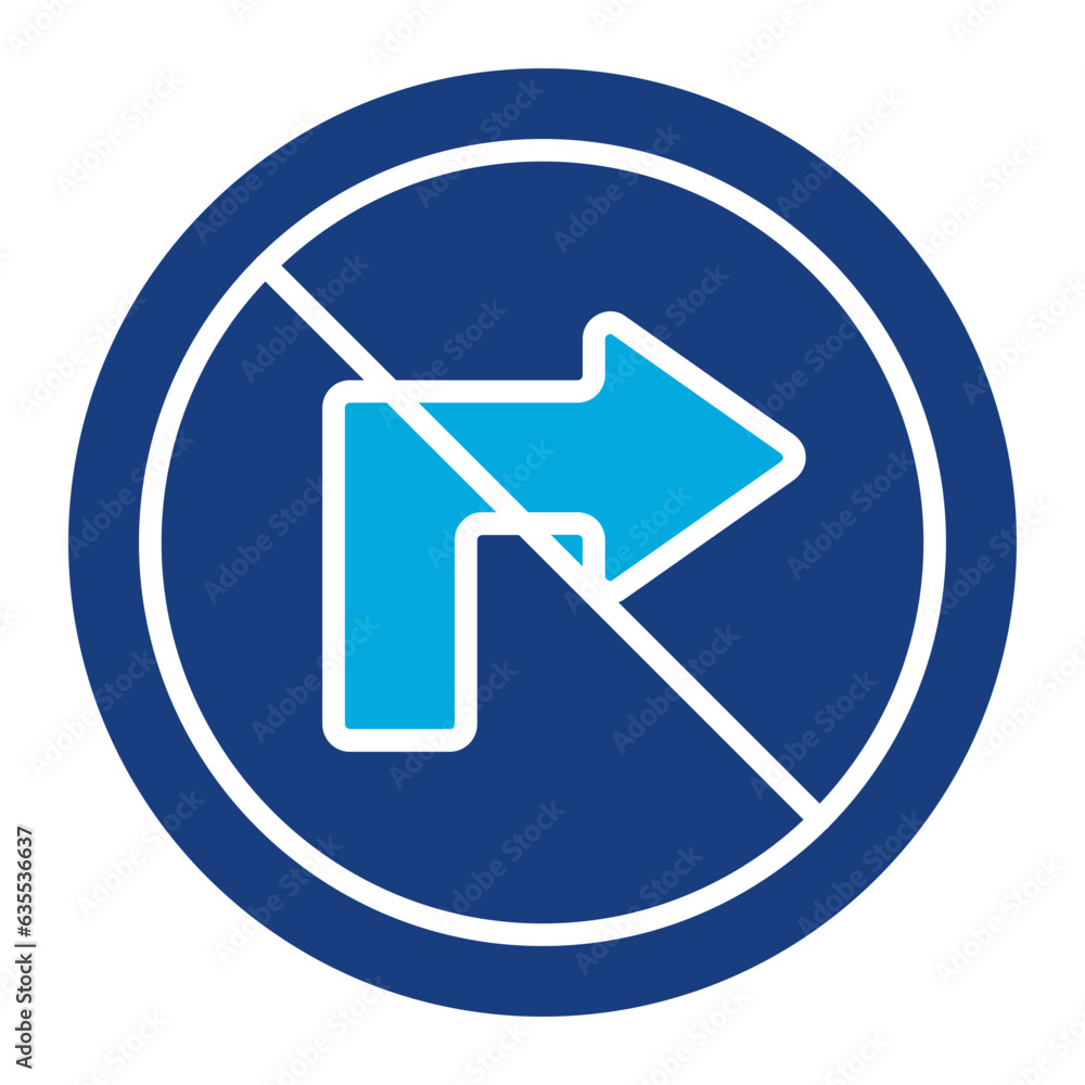 No Right Turn Icon No Right Turn Icon