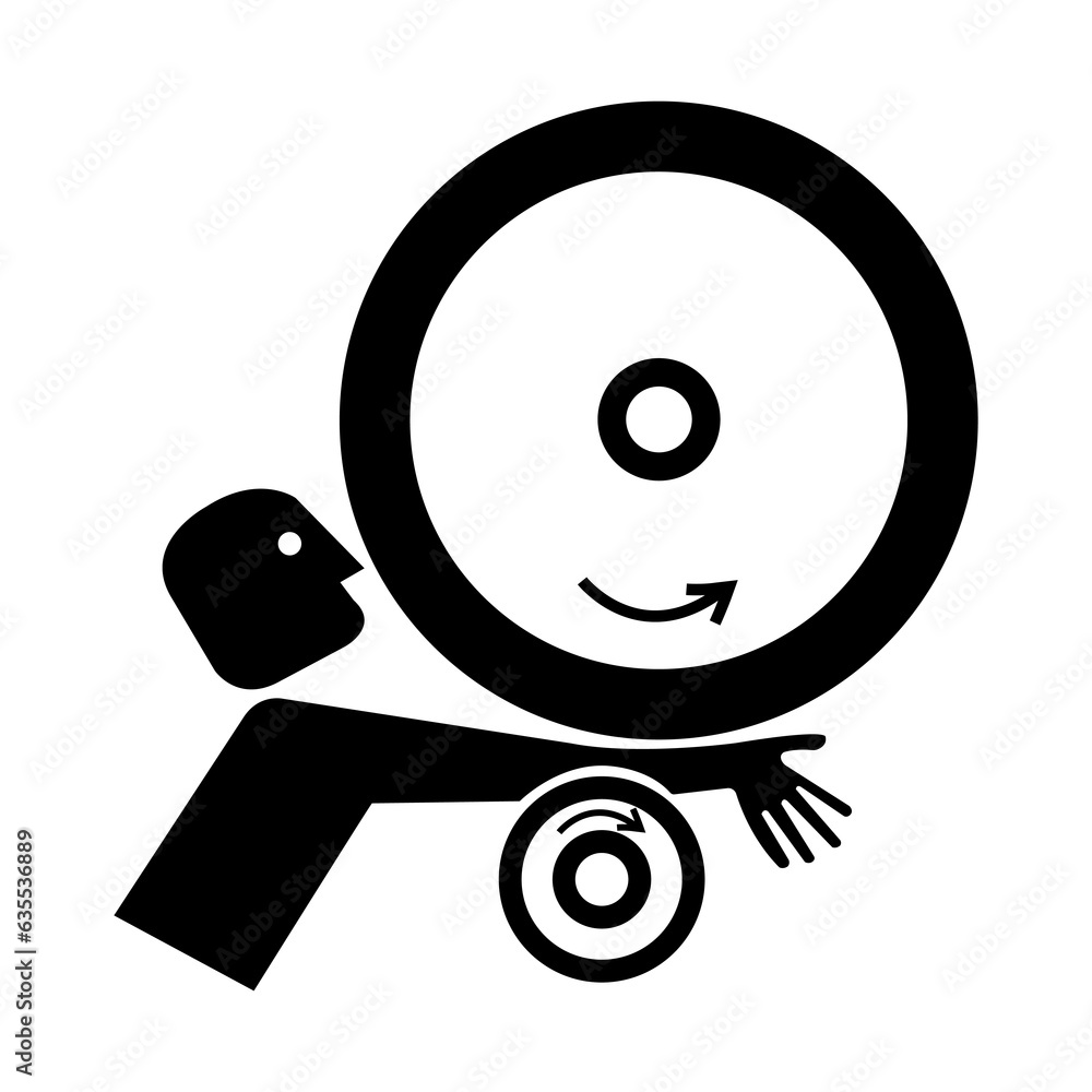 Arm in Rollers Black Icon ,Vector Illustration, Isolate On White Background Label. EPS10 Arm in Rollers Black Icon ,Vector Illustration, Isolate On White Background Label. EPS10