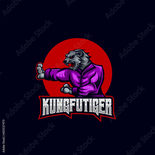 Tiger kungfu E-sport mascot logo template