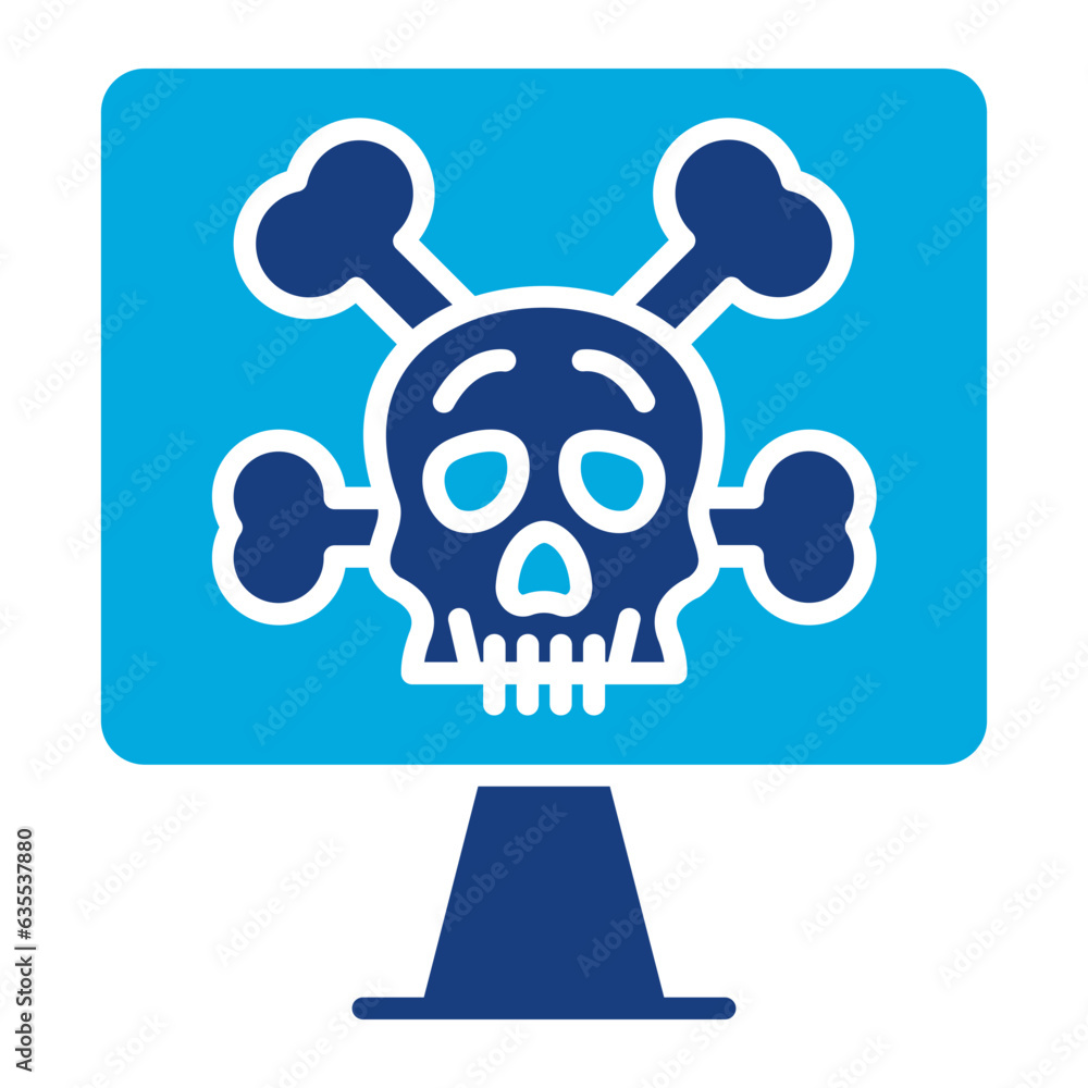 Computer Hacked Icon Computer Hacked Icon